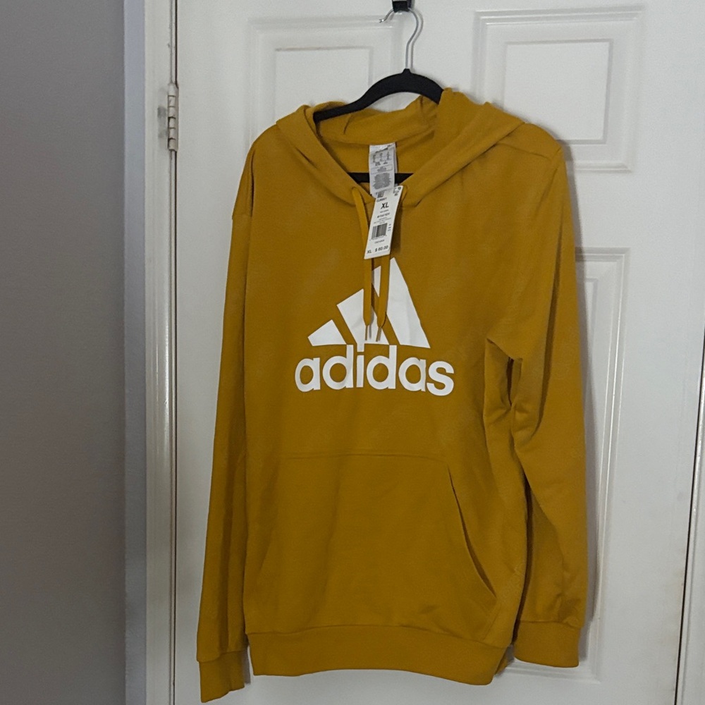 Adidas Men's Yellow Hoodie